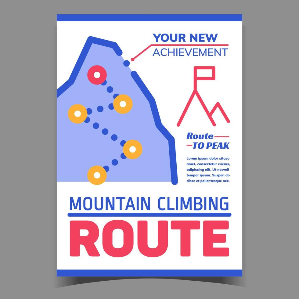 Mountain Climbing Route Creative Banner Vector