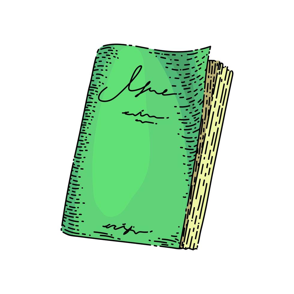 book sketch hand drawn vector