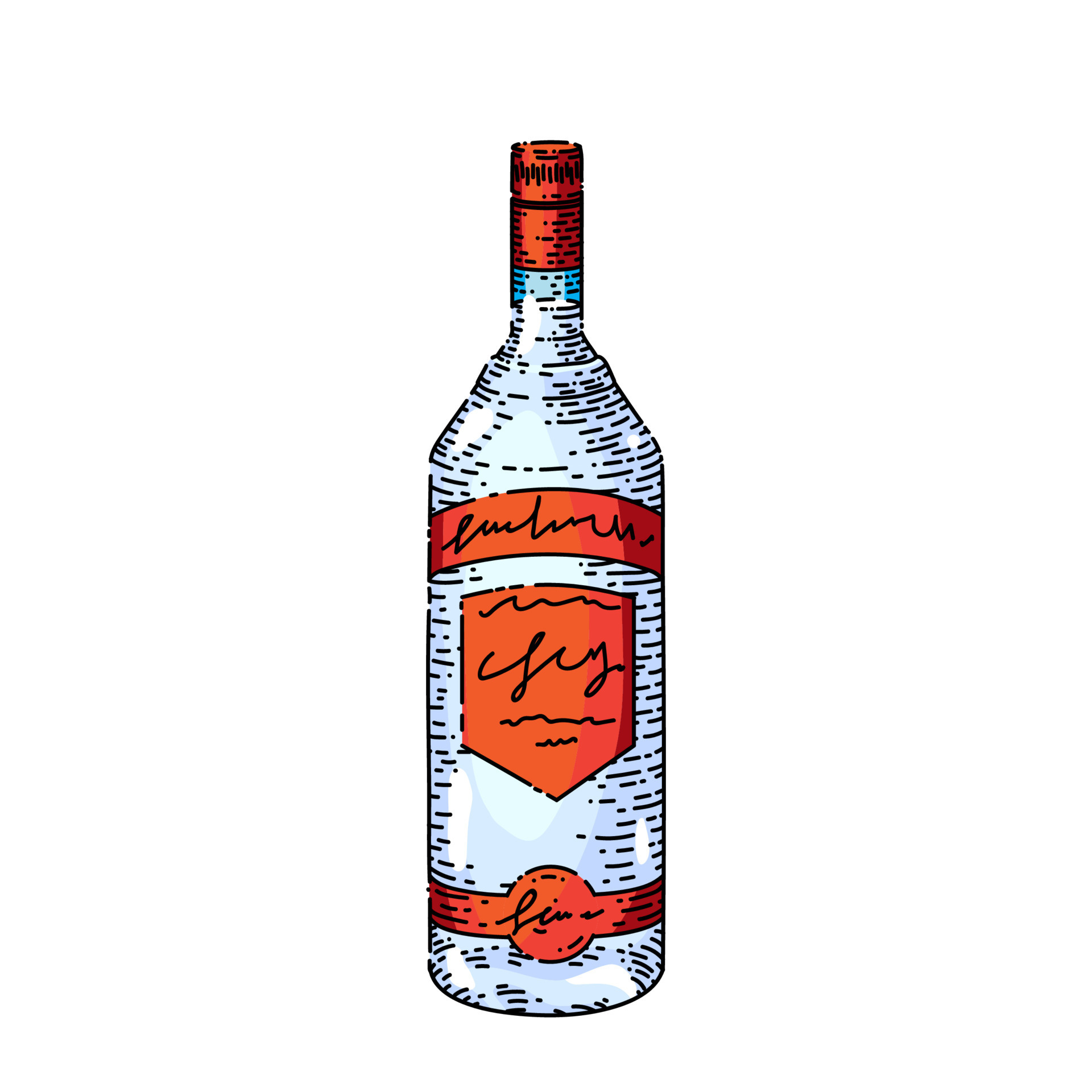vodka bottle sketch hand drawn vector 17429830 Vector Art at Vecteezy
