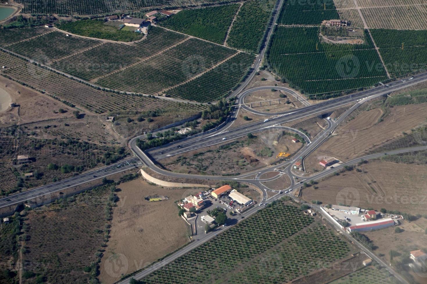 sicily catania etna volcano aerial view photo