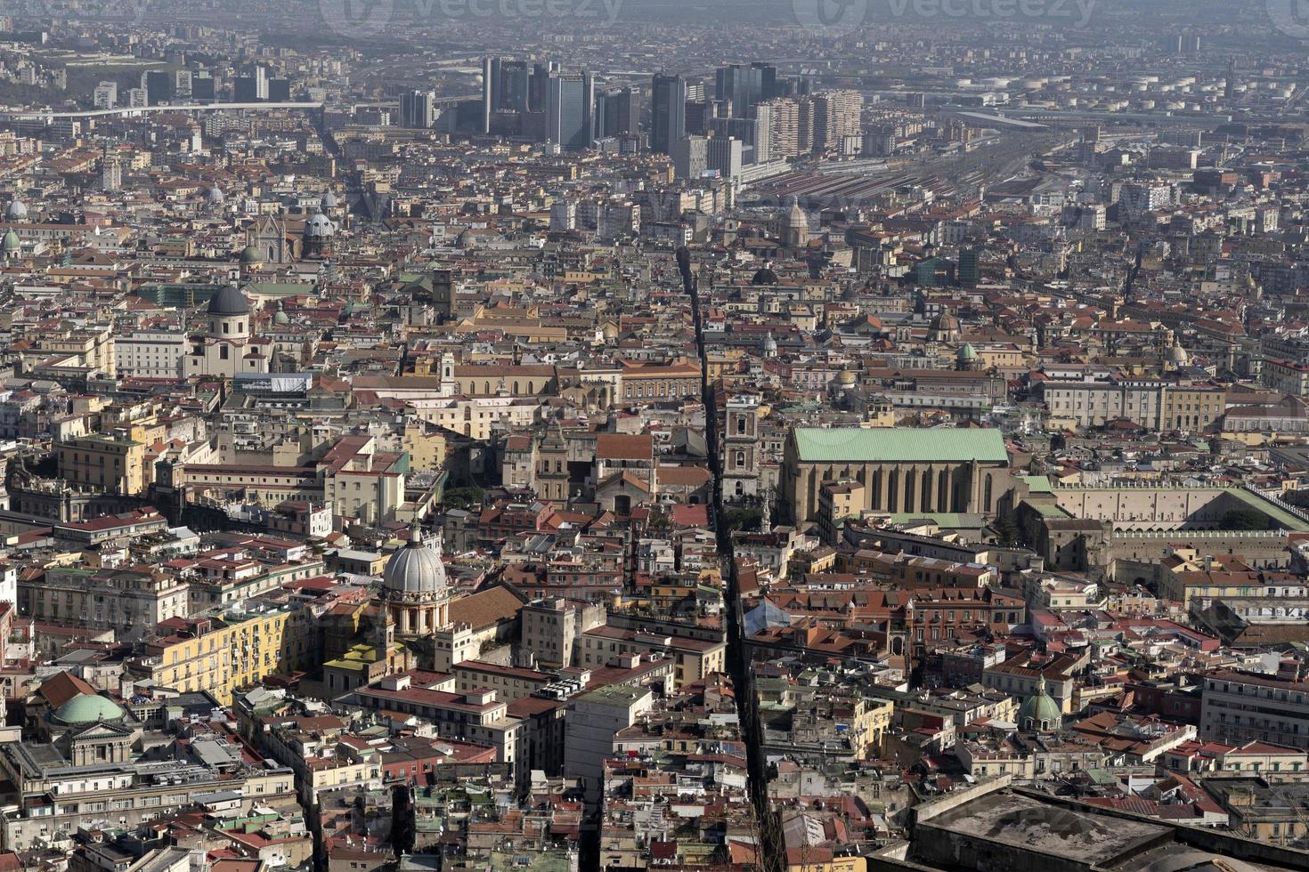 panorama de la vista aérea de nápoles foto