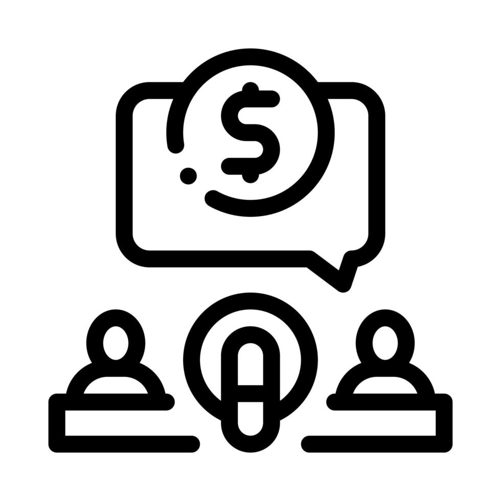 Hosts Microphone Dollar Icon Outline Illustration vector