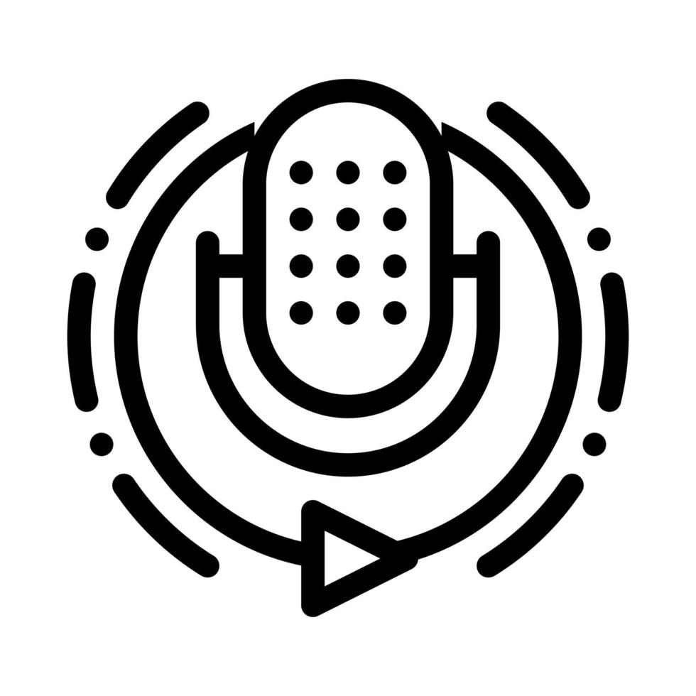 Broadcasting Microphone Icon Outline Illustration vector