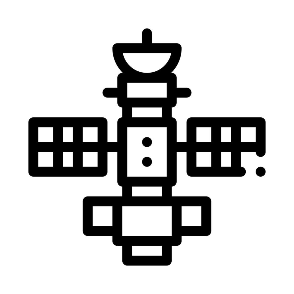 Space Satellite Station Icon Outline Illustration vector