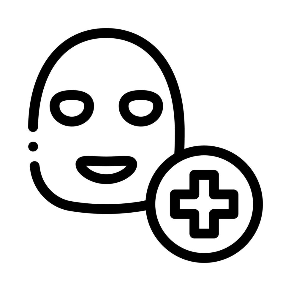 Face Mask Medical Cross Icon Outline Illustration vector