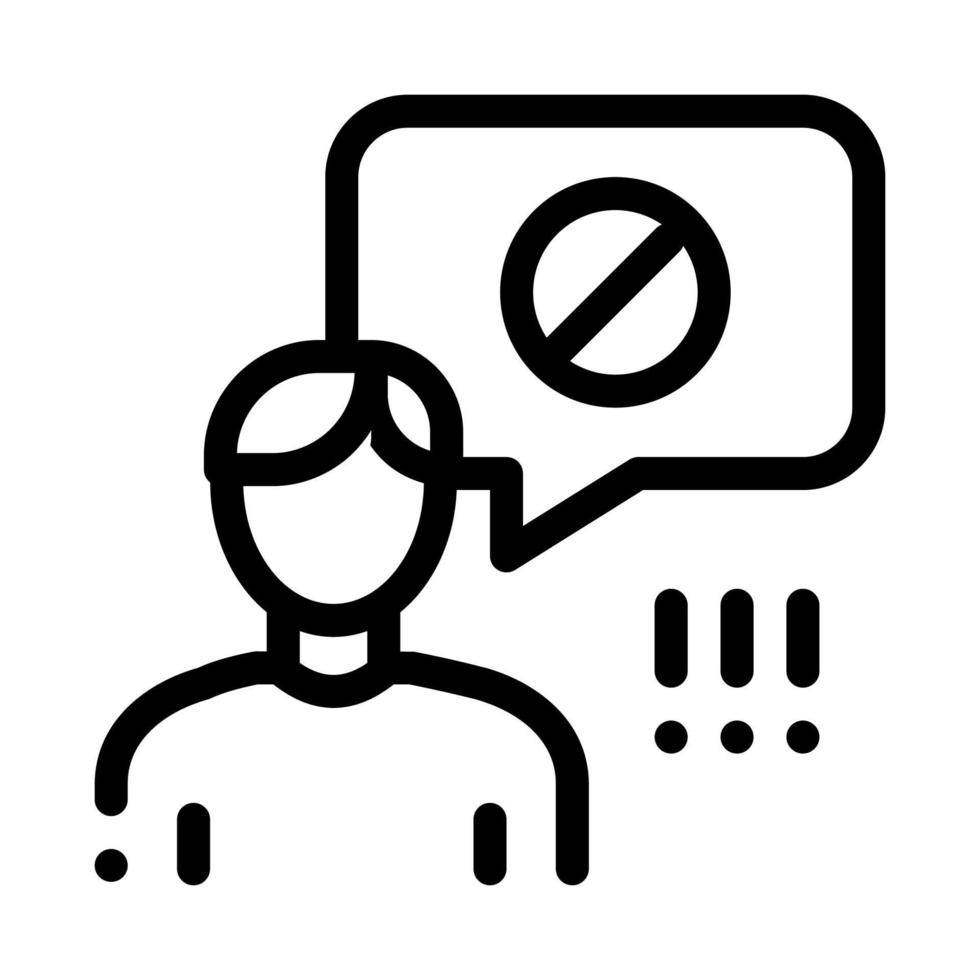 Man Strikethrough Mark Icon Outline Illustration vector