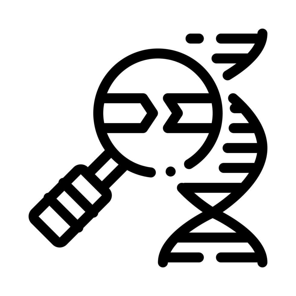 Molecule And Magnifier Icon Outline Illustration vector