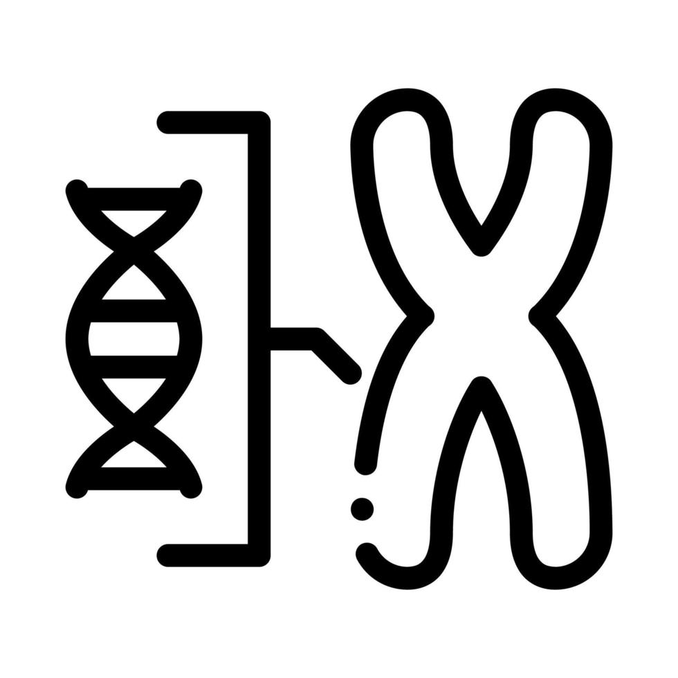 ilustración de esquema de icono de cromosoma y molécula vector