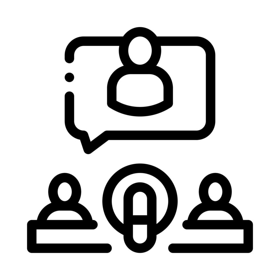 Microphone And Hosts Icon Outline Illustration vector