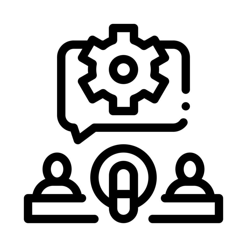 Hosts Microphone Gear Icon Outline Illustration vector