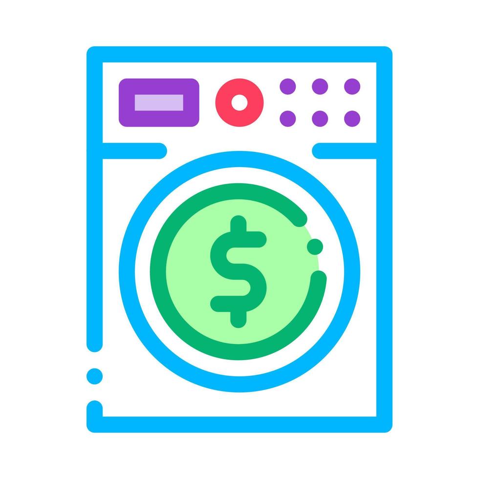 Money Laundering Washing Machine Icon Vector Outline Illustration