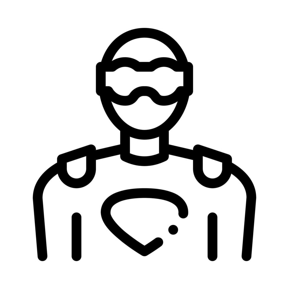 super héroe hombre icono vector contorno ilustración