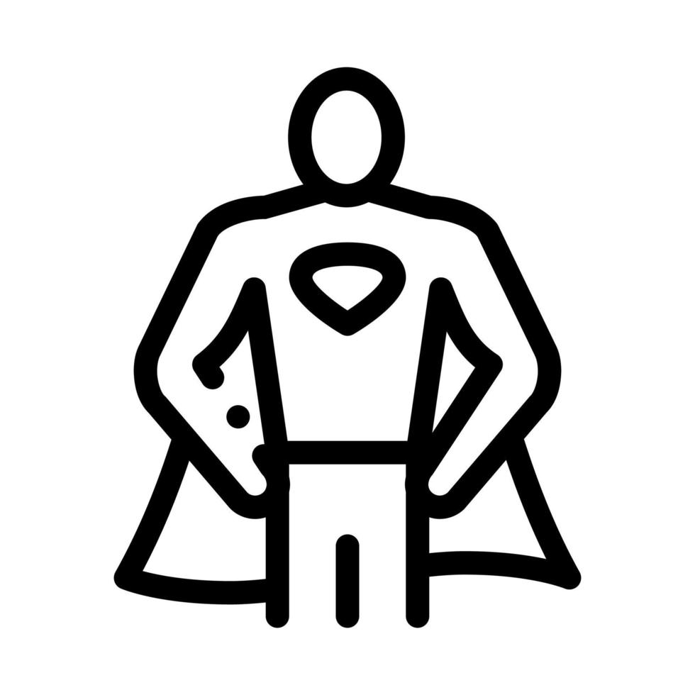 Superman Full Growth Icon Vector Outline Illustration