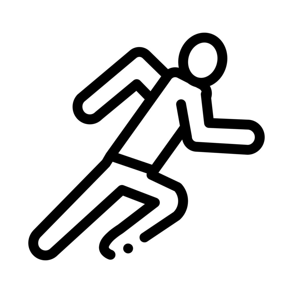 Runner Athlete in Action Icon Vector Outline Illustration