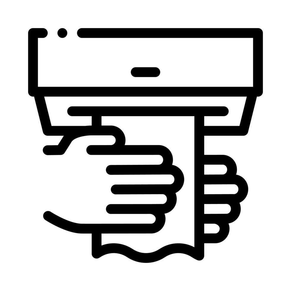 ilustración de esquema de icono de servilleta de papel de limpieza de manos vector