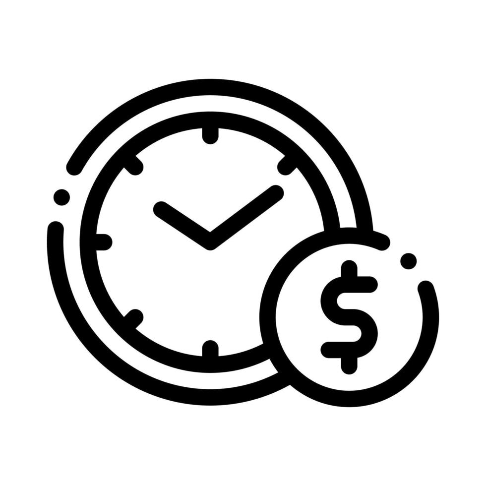 Time is Money Icon Vector Outline Illustration