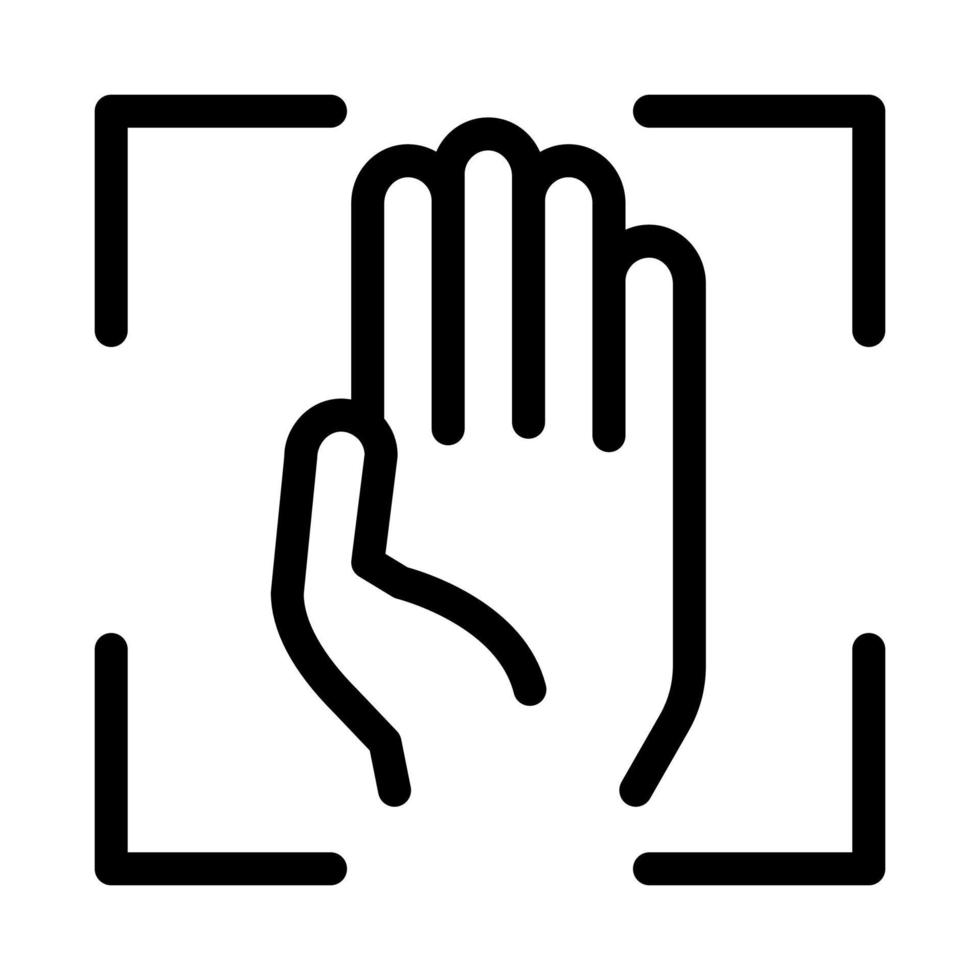 Person Handprint Scan Icon Vector Outline Illustration