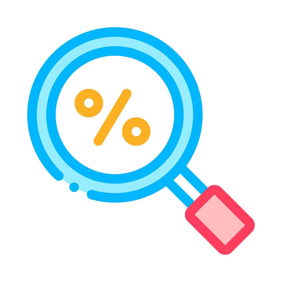 Percent Search Signs Icon Vector Outline Illustration