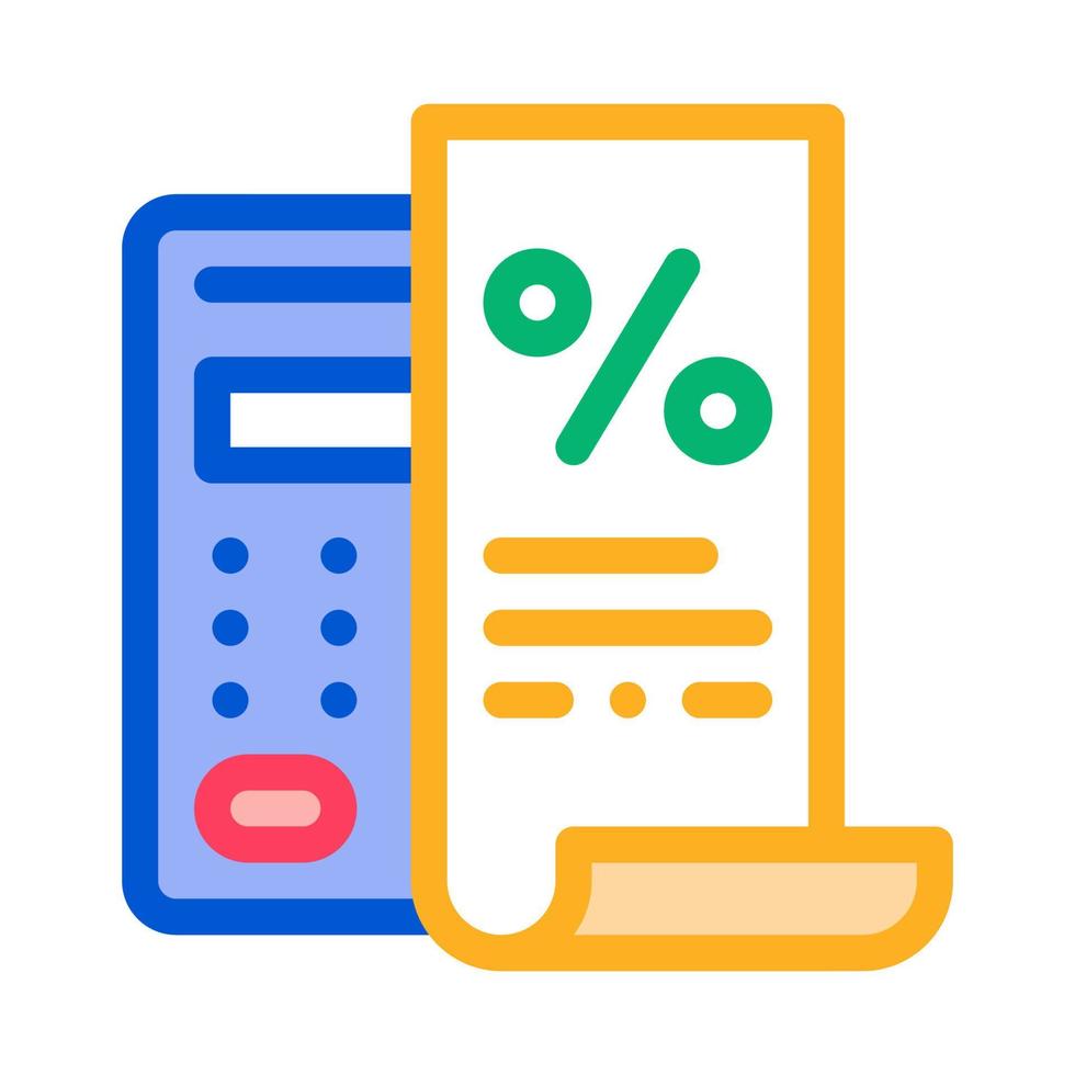 Check with Mathematical Interest Calculations Icon Vector Outline Illustration
