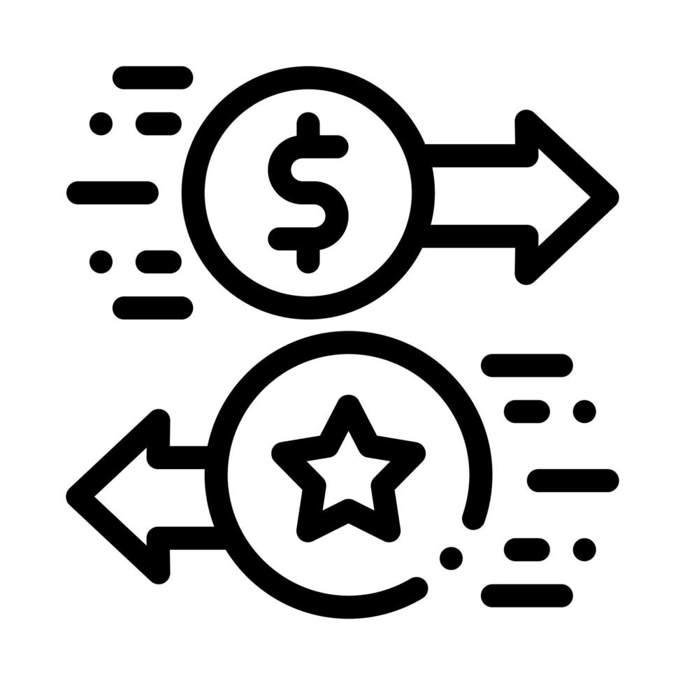 Exchange Bonuses for Money Icon Vector Outline Illustration