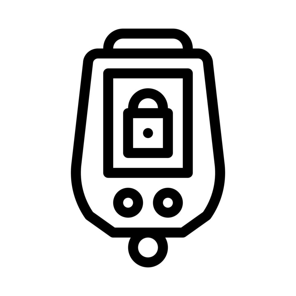 Secure Alarm Padlock Icon Vector Outline Illustration