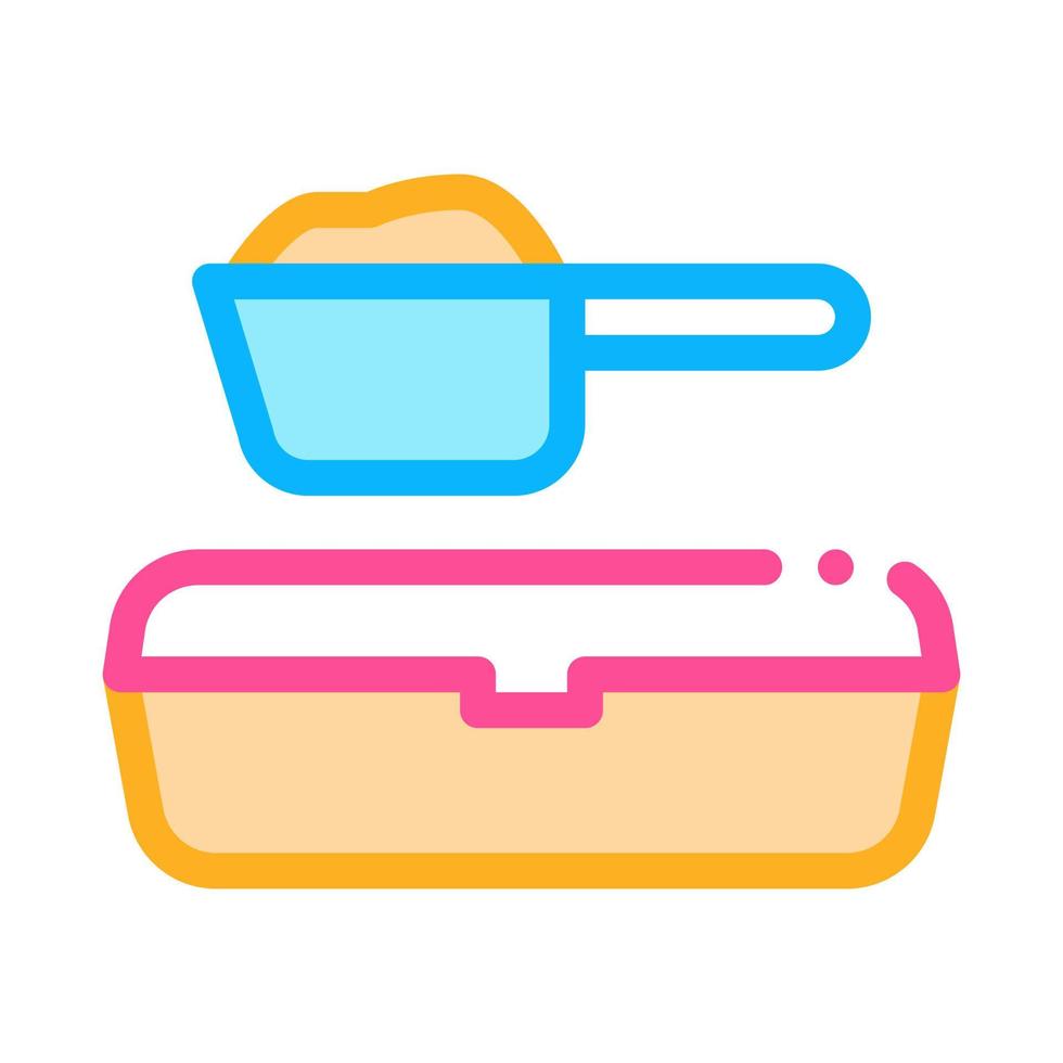 Sand Tray and Scoop Icon Vector Outline Illustration