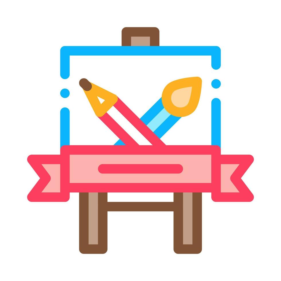 Student Painting Lesson Icon Vector Outline Illustration