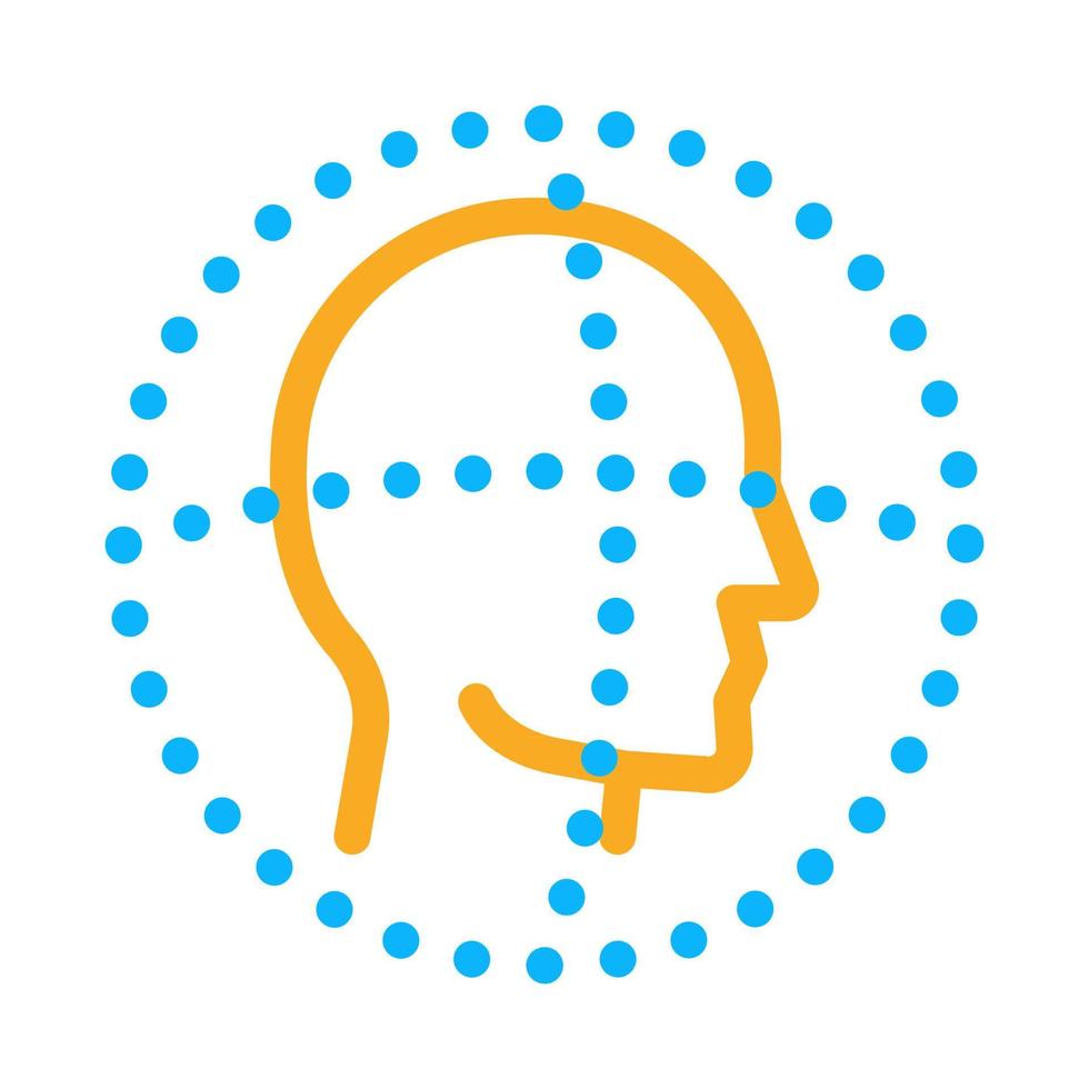 Scan Head Authentication Icon Vector Outline Illustration