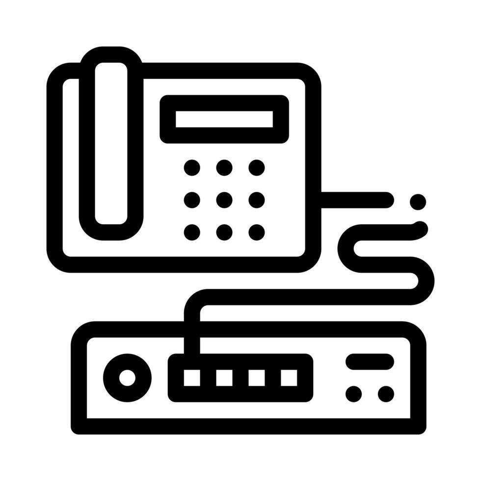 Home Telephone and Video Recorder Connection Icon Vector Outline Illustration