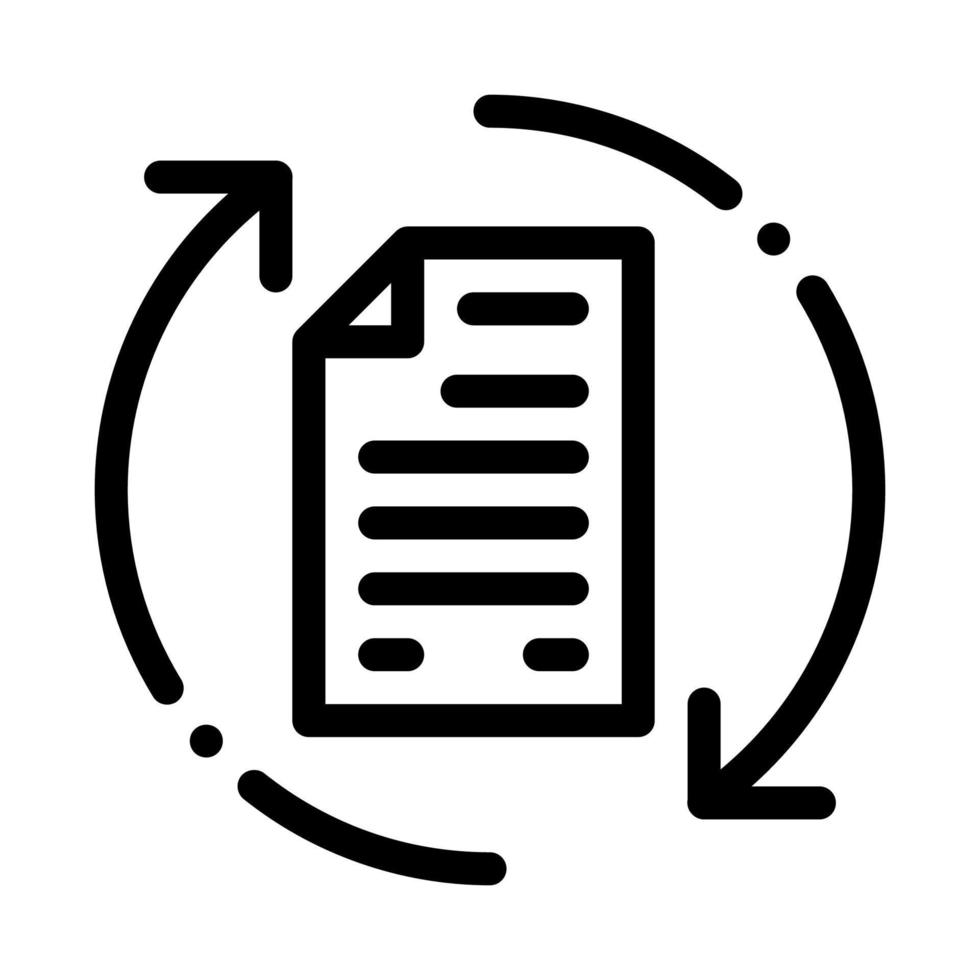 ilustración de contorno de vector de icono de ciclo de documento