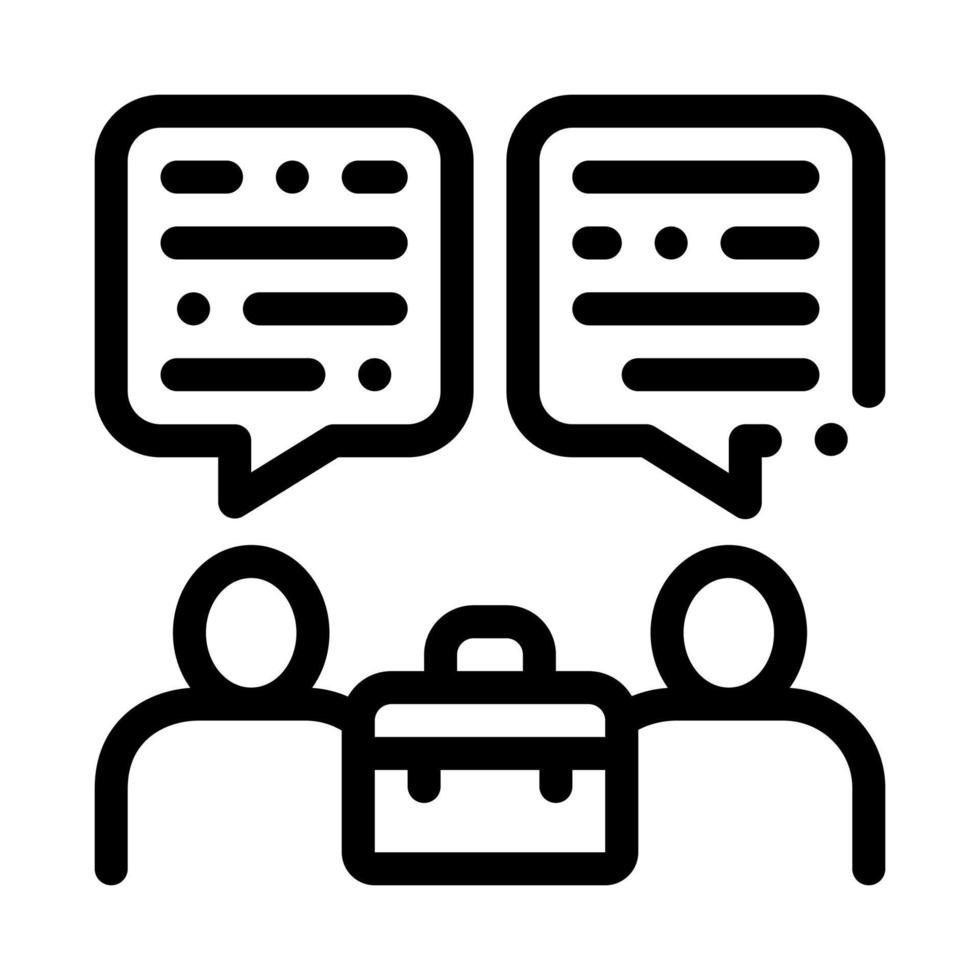 Deal Conversation of Two Businessmen Icon Vector Outline Illustration