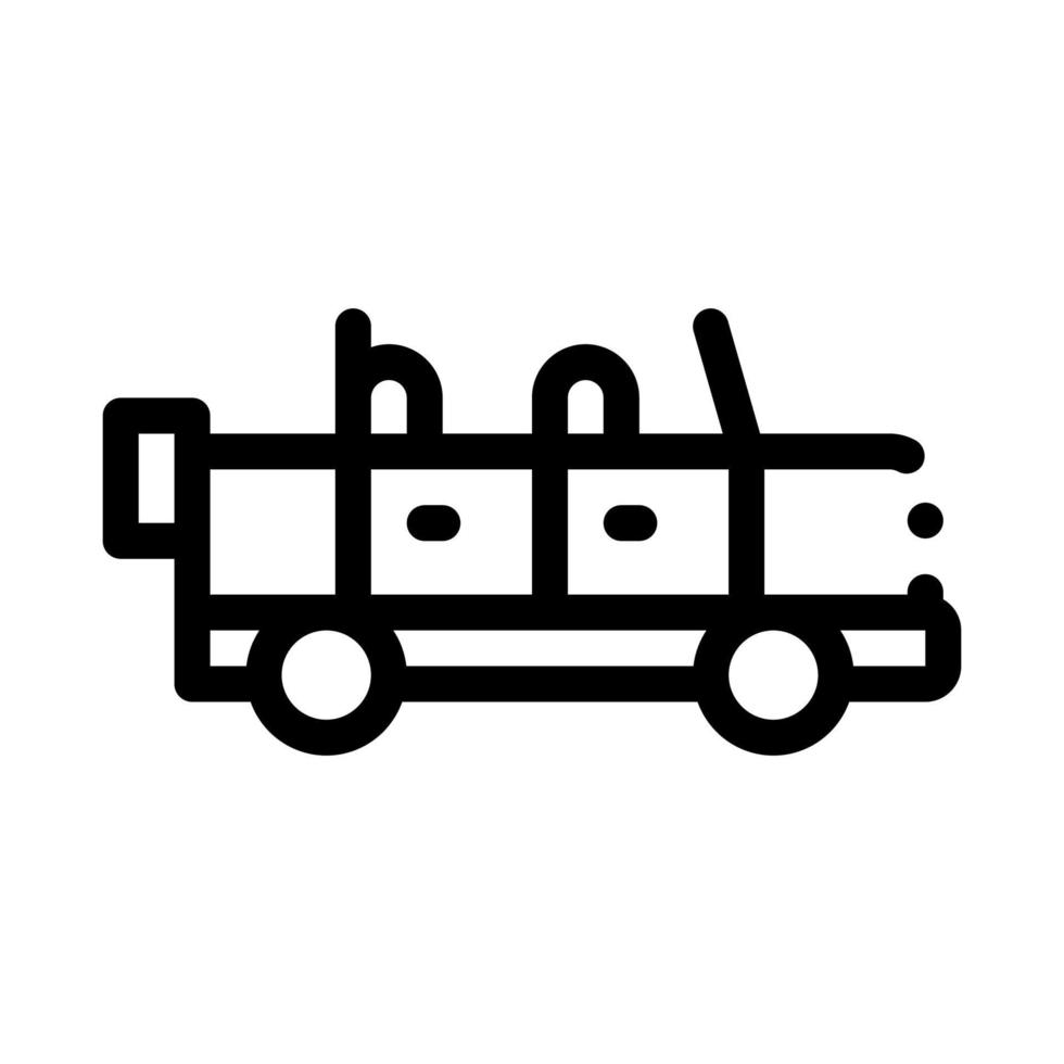 Travel Car Icon Vector Outline Illustration