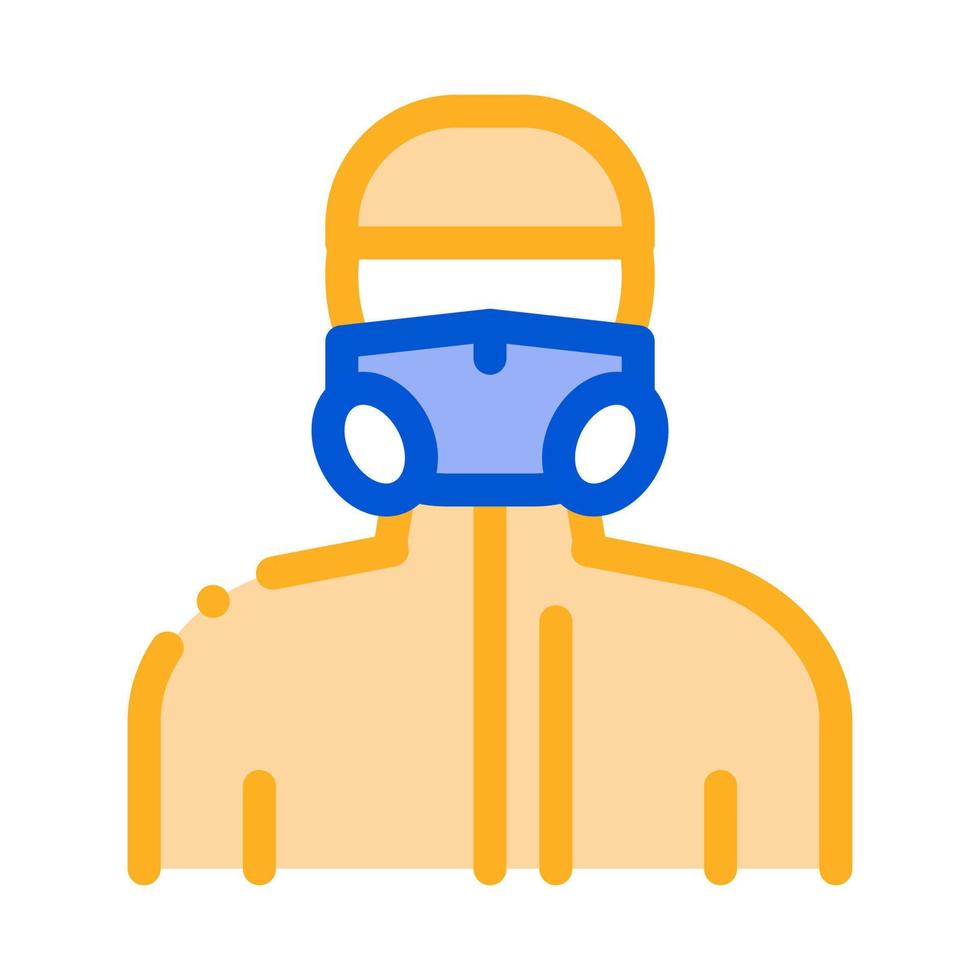 Human in Protective Mask Icon Vector Outline Illustration