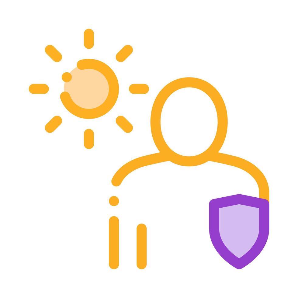 Sun Protected Man Icon Vector Outline Illustration