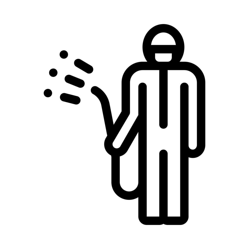 Human with Chemical Aerosol Icon Vector Outline Illustration