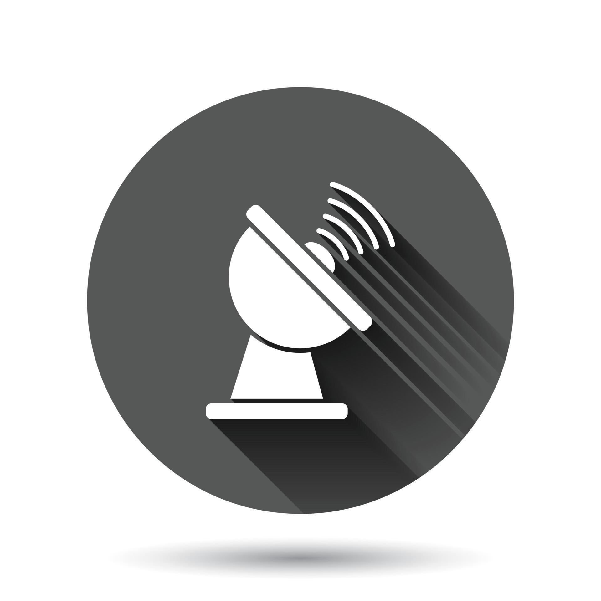 Antenna tower icon in flat style. Broadcasting vector illustration on