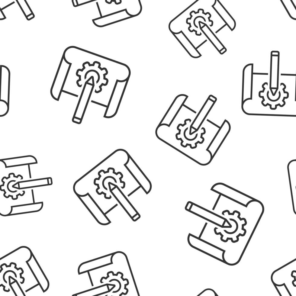 Prototype icon in flat style. Startup vector illustration on white isolated background. Model development seamless pattern business concept.
