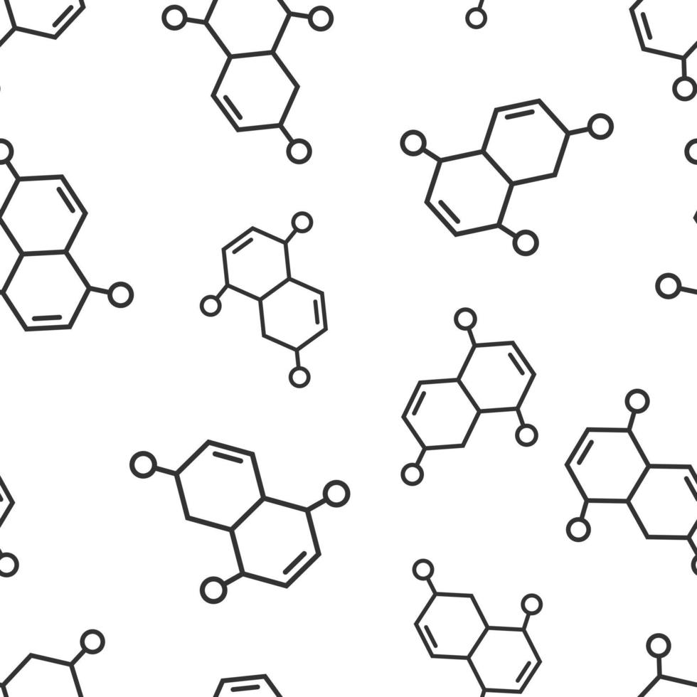 icono de ciencia en estilo plano. Ilustración de vector de células de ADN sobre fondo blanco aislado. concepto de negocio de patrones sin fisuras de evolución de moléculas.