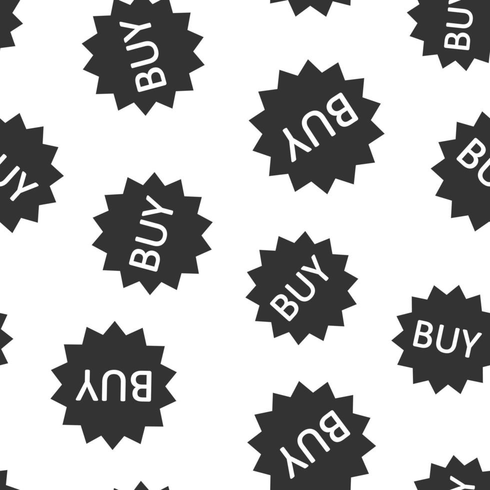 Online shopping star icon in flat style. Buy button vector illustration on white isolated background. E-commerce seamless pattern business concept.