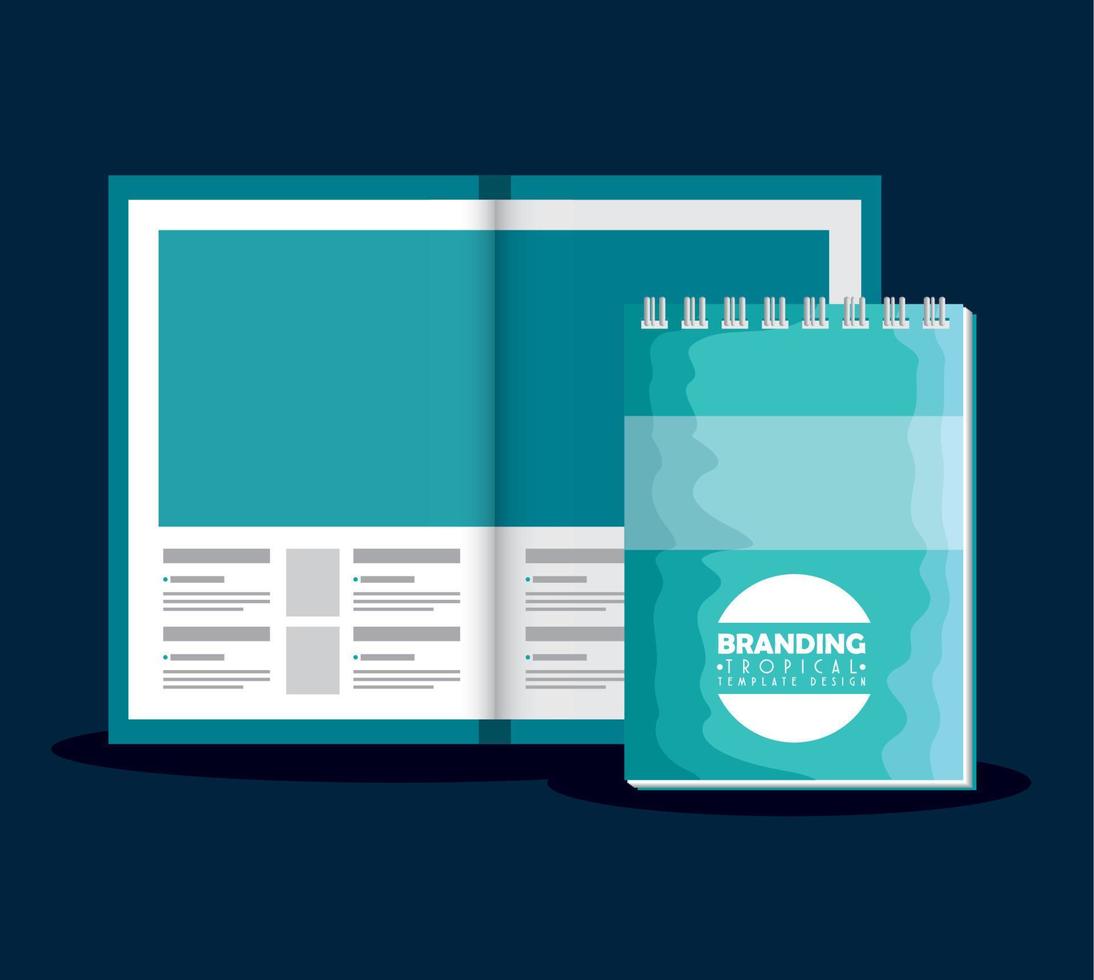 business branding brochure with notebook product vector