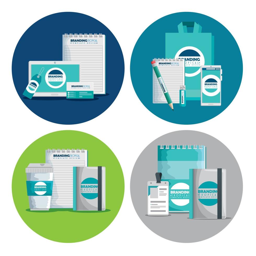 set of business branding product style with license vector
