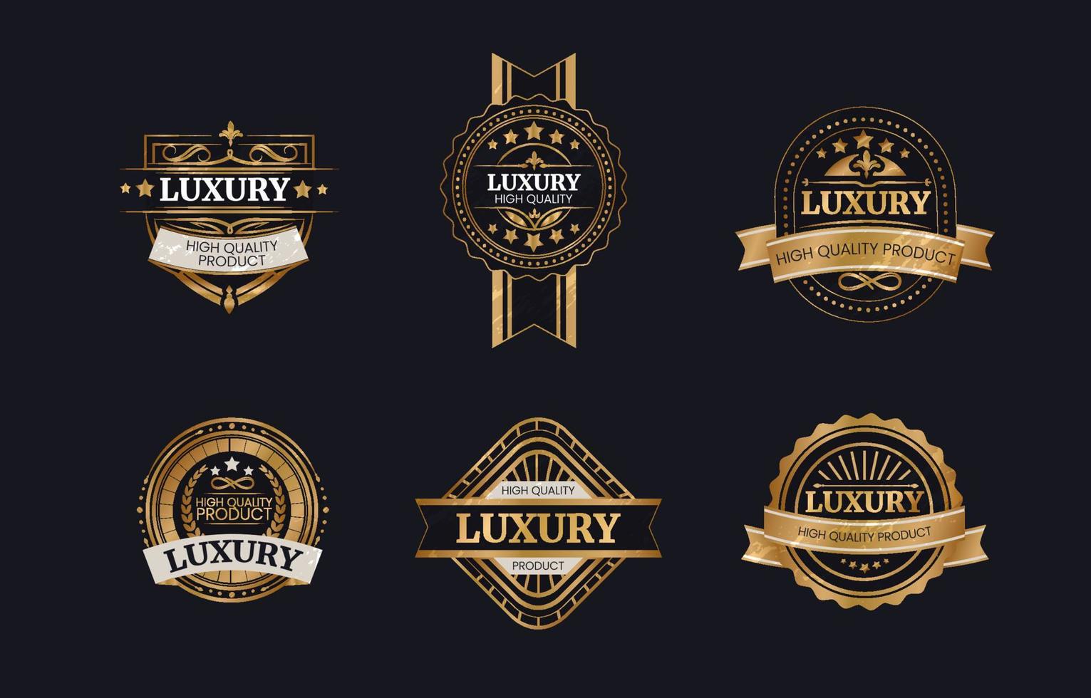 Luxury Red and Gold Badges vector