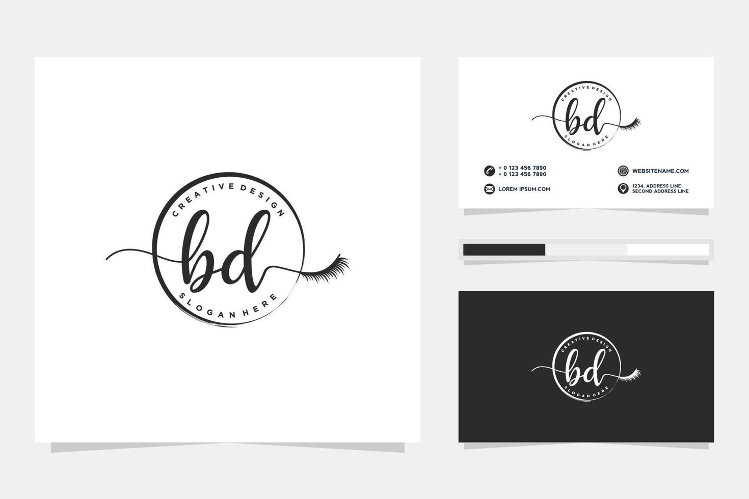 Initial BD Feminine logo collections and business card templat Premium Vector