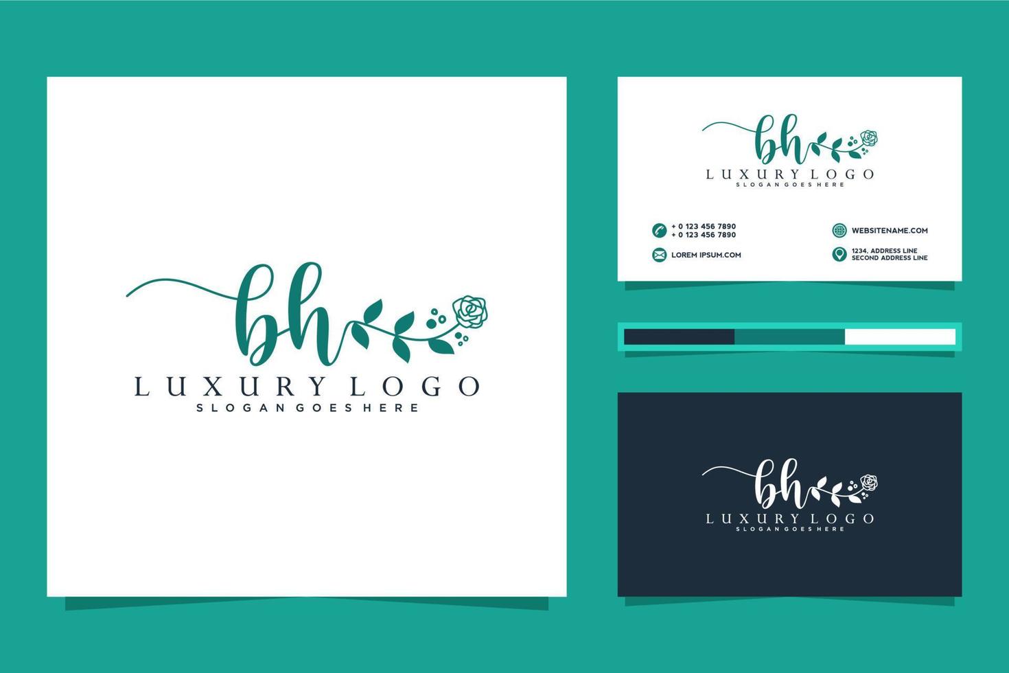 Initial BH Feminine logo collections and business card templat Premium Vector