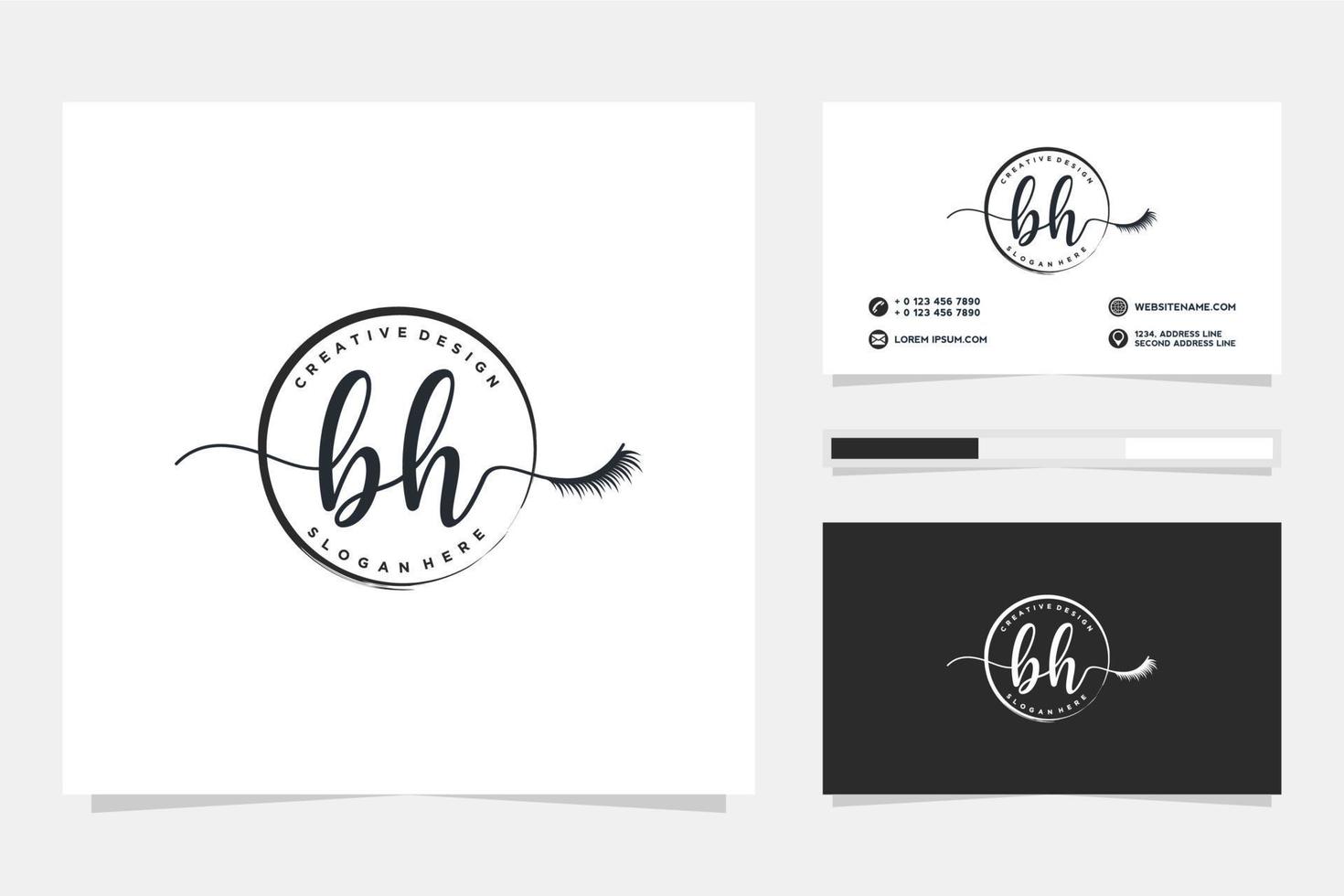 Initial BH Feminine logo collections and business card templat Premium Vector