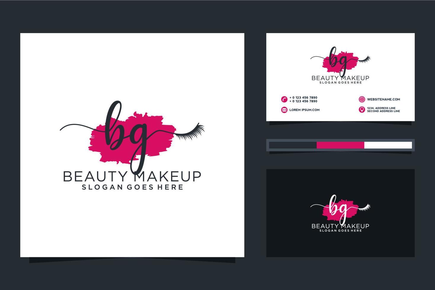 Initial BG Feminine logo collections and business card templat Premium Vector