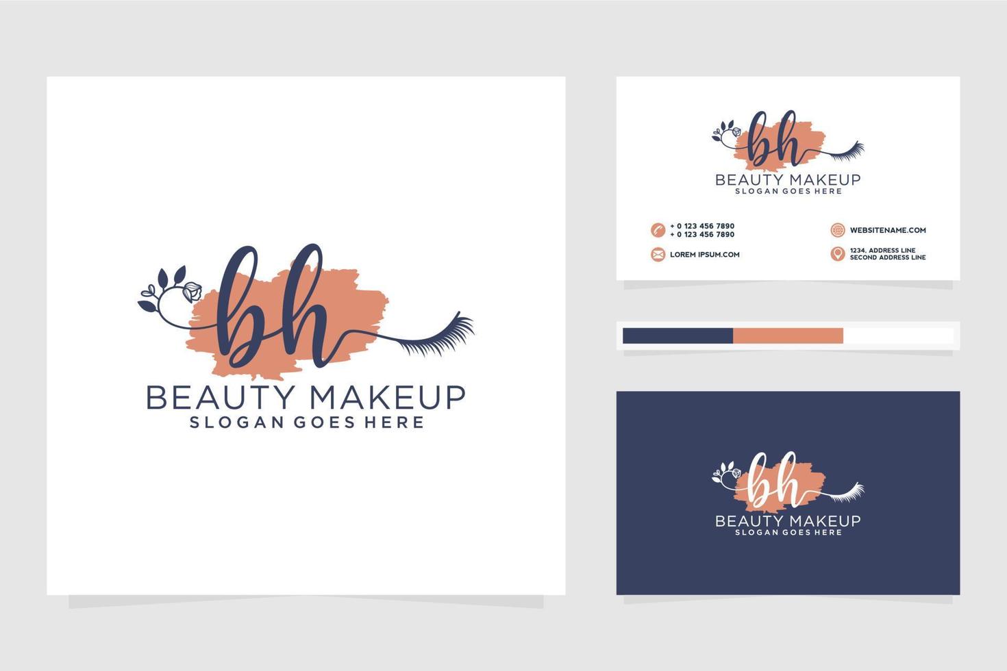 Initial BH Feminine logo collections and business card templat Premium Vector