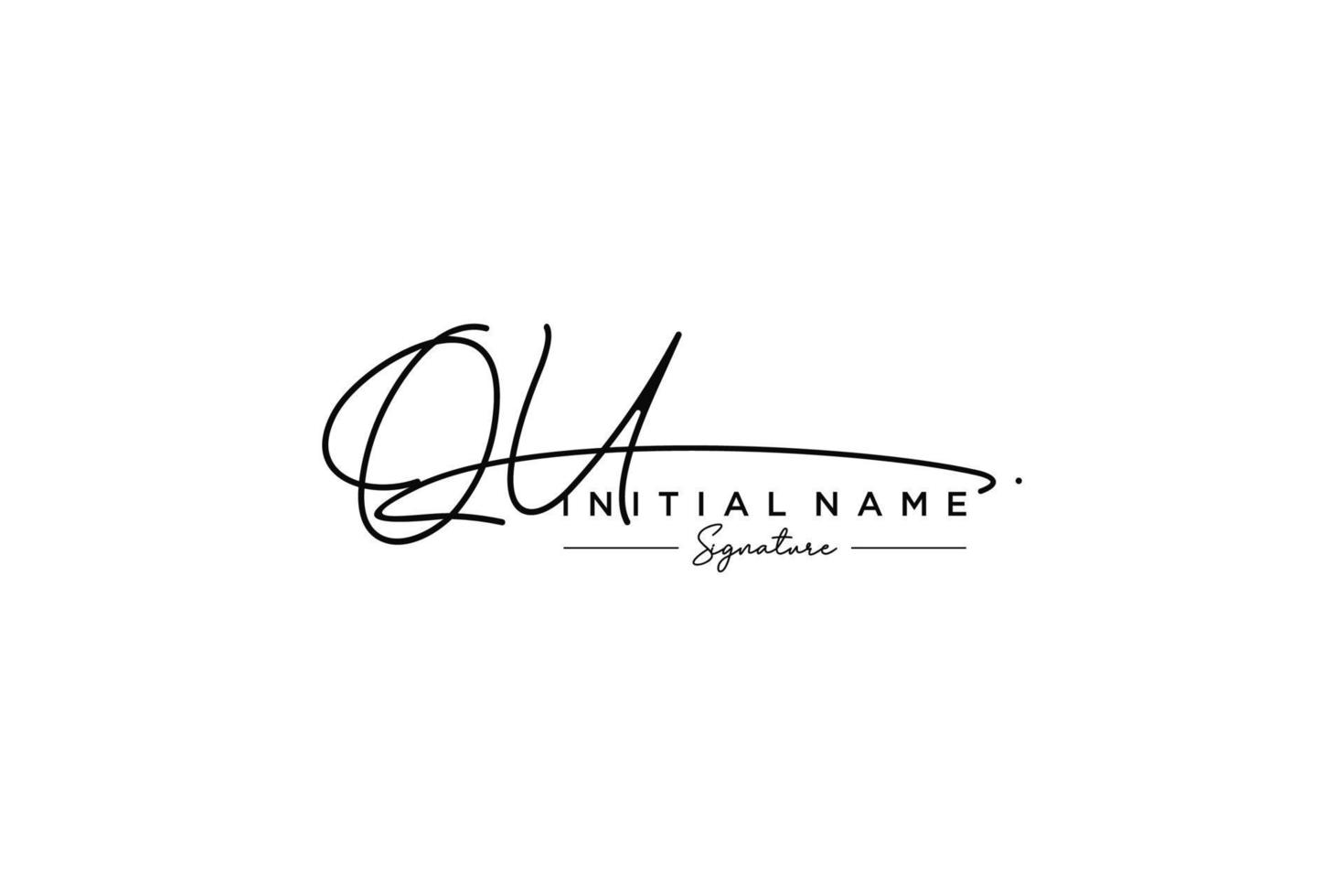 Initial QU signature logo template vector. Hand drawn Calligraphy lettering Vector illustration.