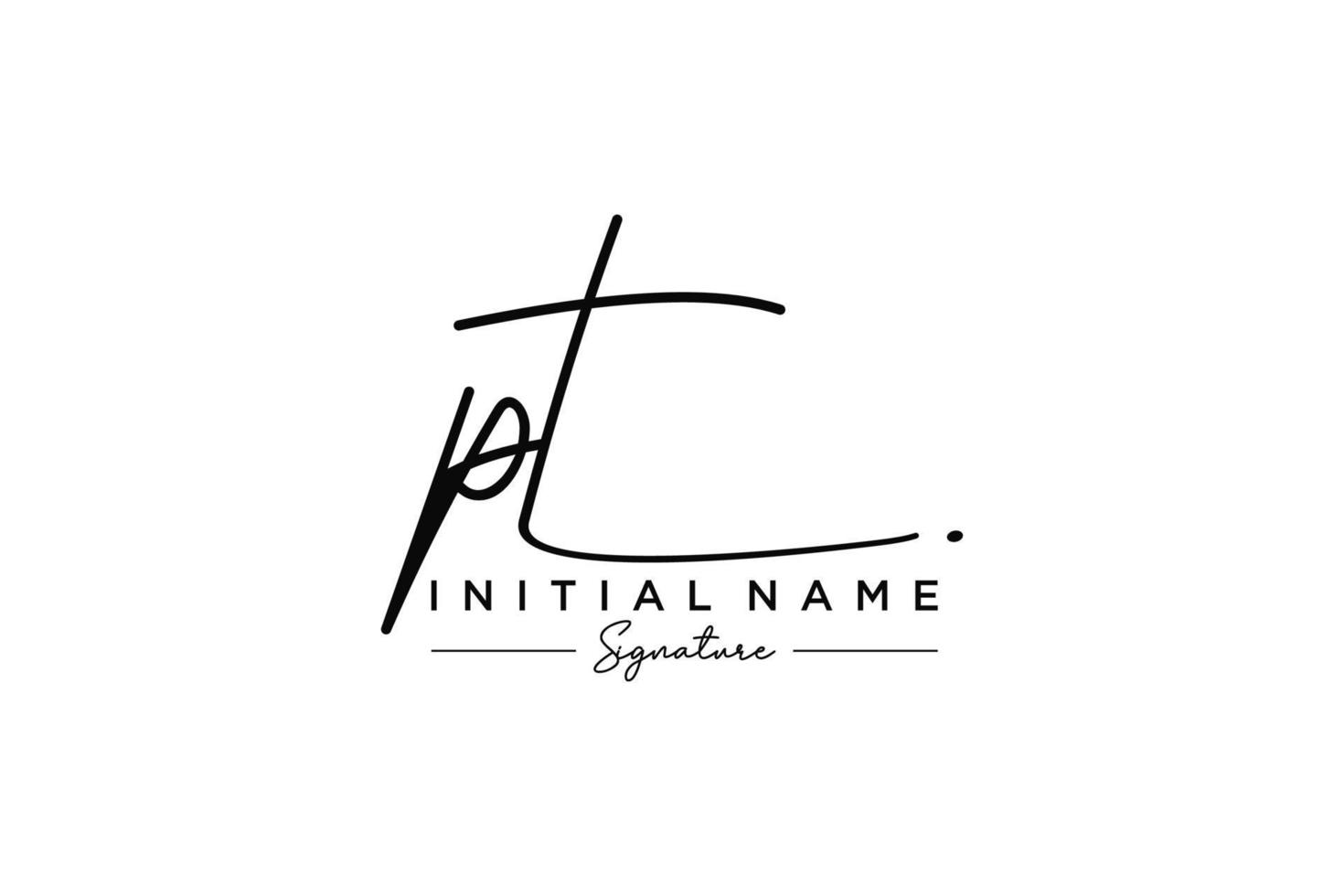 Initial PT signature logo template vector. Hand drawn Calligraphy lettering Vector illustration.