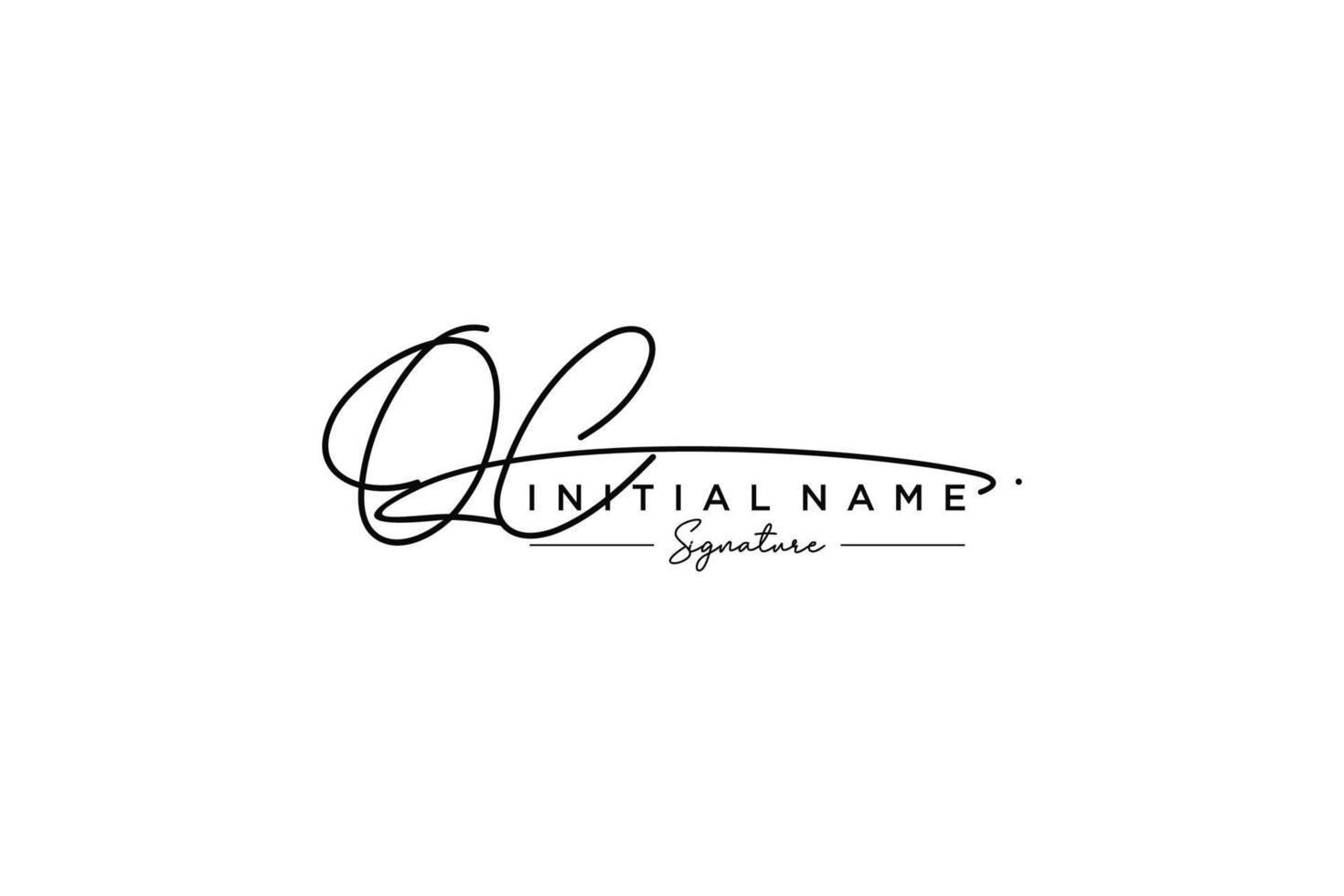 Initial QC signature logo template vector. Hand drawn Calligraphy lettering Vector illustration.